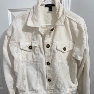 CREAM CORDUROY CROPPED JACKET
